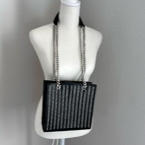 Top shop shoulder bag. Black with silver chains and details. NWOT